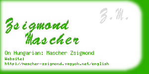 zsigmond mascher business card